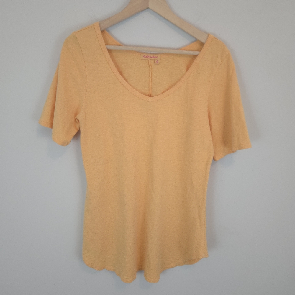 fresh produce Peach Short Sleeve V-Neck Tee